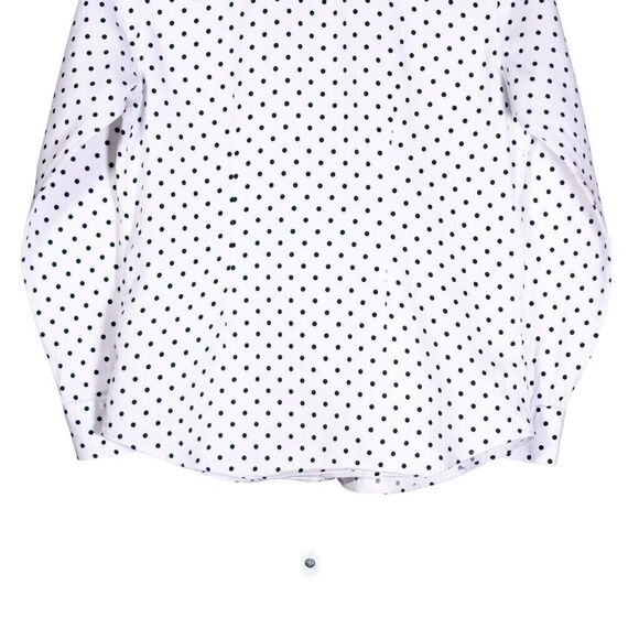 Chaps Ralph Lauren Women's Shirt Button Up White Polka Dot Preppy Blouse Top PS - Picture 7 of 8